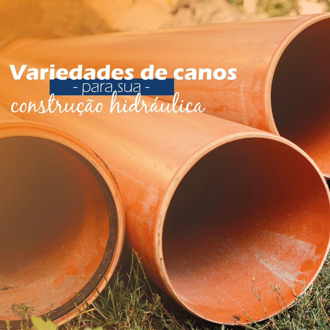 Variedade de canos para a sua construção hidráulica